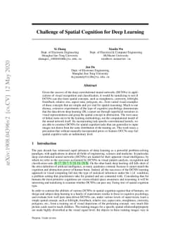 Challenge of Spatial Cognition for Deep Learning