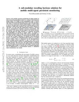 A sub-modular receding horizon solution for mobile multi-agent
  persistent monitoring