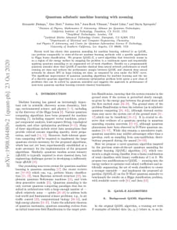 Quantum adiabatic machine learning with zooming