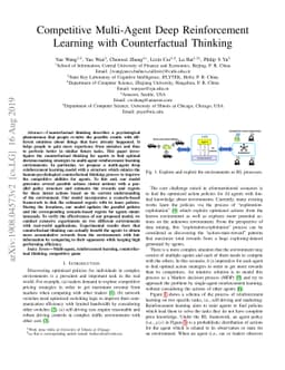 Competitive Multi-Agent Deep Reinforcement Learning with Counterfactual
  Thinking