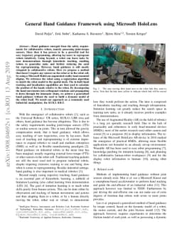 General Hand Guidance Framework using Microsoft HoloLens