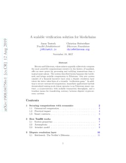 A scalable verification solution for blockchains