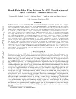 Graph Embedding Using Infomax for ASD Classification and Brain
  Functional Difference Detection