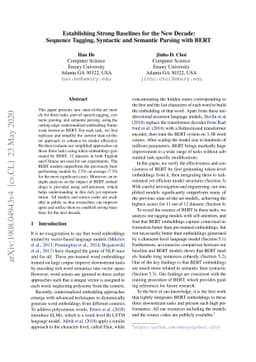 Establishing Strong Baselines for the New Decade: Sequence Tagging,
  Syntactic and Semantic Parsing with BERT