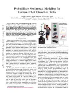 Probabilistic Multimodal Modeling for Human-Robot Interaction Tasks