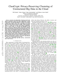 ClustCrypt: Privacy-Preserving Clustering of Unstructured Big Data in
  the Cloud