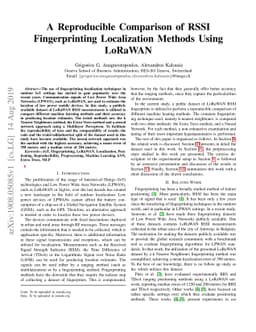 A Reproducible Comparison of RSSI Fingerprinting Localization Methods
  Using LoRaWAN