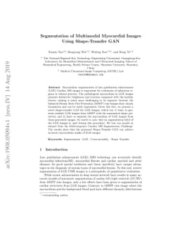 Segmentation of Multimodal Myocardial Images Using Shape-Transfer GAN