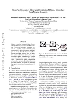 MemeFaceGenerator: Adversarial Synthesis of Chinese Meme-face from
  Natural Sentences