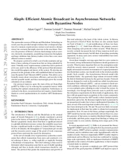 Aleph: Efficient Atomic Broadcast in Asynchronous Networks with
  Byzantine Nodes