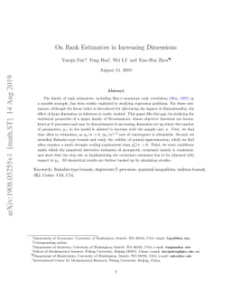 On rank estimators in increasing dimensions