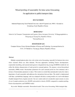 Mixed pooling of seasonality for time series forecasting: An application
  to pallet transport data