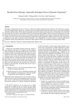 Residual Force Polytope: Admissible Task-Space Forces of Dynamic
  Trajectories