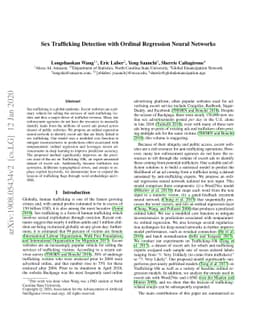 Sex Trafficking Detection with Ordinal Regression Neural Networks