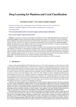 Deep learning for Plankton and Coral Classification