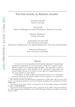 Vector spaces as Kripke frames