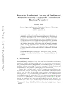 Improving Randomized Learning of Feedforward Neural Networks by
  Appropriate Generation of Random Parameters