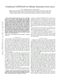 Conditional LSTM-GAN for Melody Generation from Lyrics