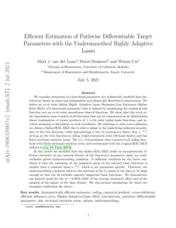 Efficient Estimation of Pathwise Differentiable Target Parameters with
  the Undersmoothed Highly Adaptive Lasso