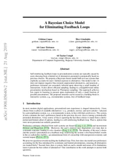 A Bayesian Choice Model for Eliminating Feedback Loops