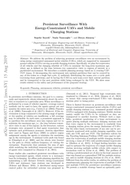 Persistent Surveillance With Energy-Constrained UAVs and Mobile Charging
  Stations