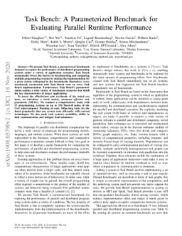Task Bench: A Parameterized Benchmark for Evaluating Parallel Runtime
  Performance