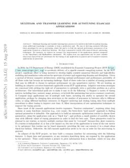 Multitask and Transfer Learning for Autotuning Exascale Applications