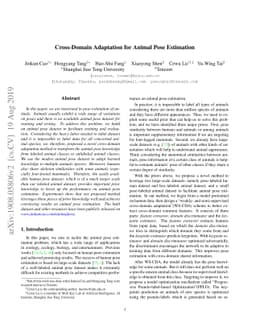Cross-Domain Adaptation for Animal Pose Estimation
