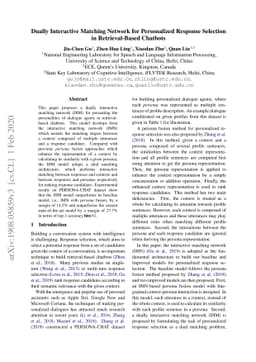 Dually Interactive Matching Network for Personalized Response Selection
  in Retrieval-Based Chatbots