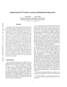 Regularizing CNN Transfer Learning with Randomised Regression