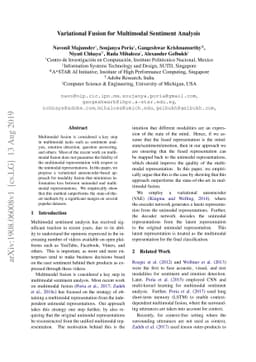 Variational Fusion for Multimodal Sentiment Analysis