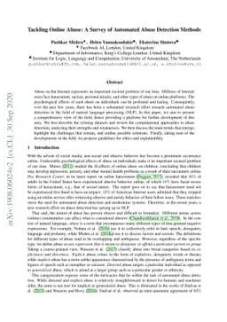 Tackling Online Abuse: A Survey of Automated Abuse Detection Methods
