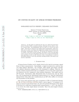 On Convex Duality in Linear Inverse Problems