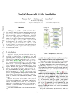 TunaGAN: Interpretable GAN for Smart Editing