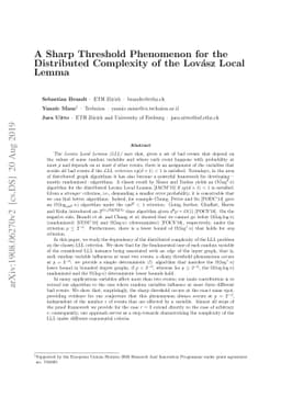 A Sharp Threshold Phenomenon for the Distributed Complexity of the
  Lovász Local Lemma