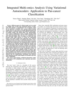 Integrated Multi-omics Analysis Using Variational Autoencoders:
  Application to Pan-cancer Classification