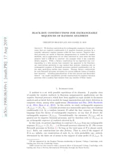 Black-box constructions for exchangeable sequences of random multisets