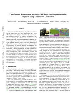 Fine-Grained Segmentation Networks: Self-Supervised Segmentation for
  Improved Long-Term Visual Localization