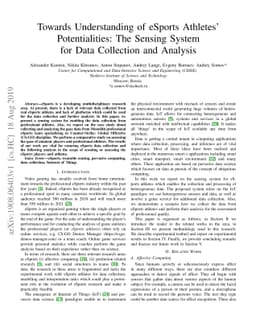 Towards Understanding of eSports Athletes' Potentialities: The Sensing
  System for Data Collection and Analysis