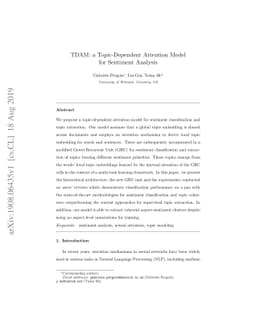 TDAM: a Topic-Dependent Attention Model for Sentiment Analysis