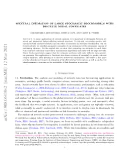 Spectral inference for large Stochastic Blockmodels with nodal
  covariates