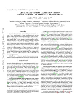 A Dual-Staged Context Aggregation Method Towards Efficient End-To-End
  Speech Enhancement