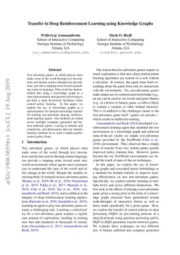 Transfer in Deep Reinforcement Learning using Knowledge Graphs