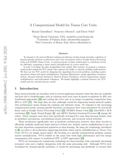 A Computational Model for Tensor Core Units