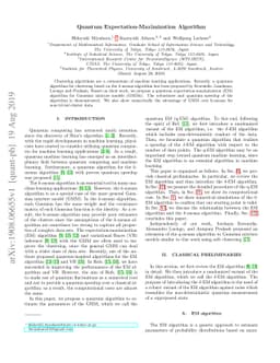 Quantum Expectation-Maximization Algorithm