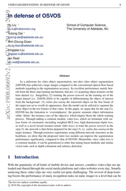 In defense of OSVOS