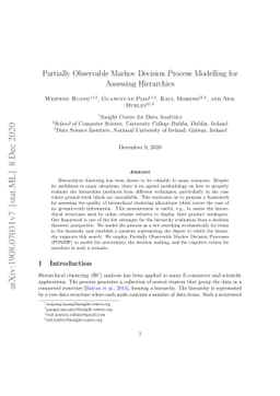 Partially Observable Markov Decision Process Modelling for Assessing
  Hierarchies