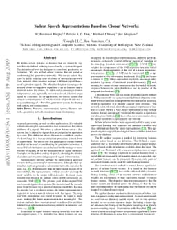 Salient Speech Representations Based on Cloned Networks