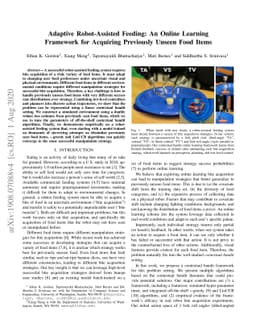 Adaptive Robot-Assisted Feeding: An Online Learning Framework for
  Acquiring Previously Unseen Food Items