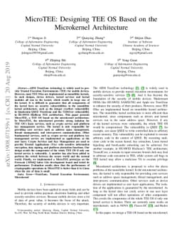 MicroTEE: Designing TEE OS Based on the Microkernel Architecture
